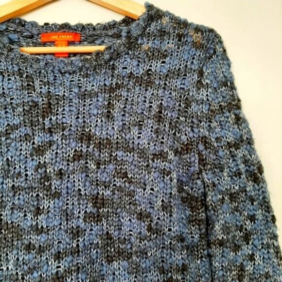JOE FRESH \ Marled Chunky Knit Pullover Crewneck Sweater Top Blue Sz S - Picture 2 of 7